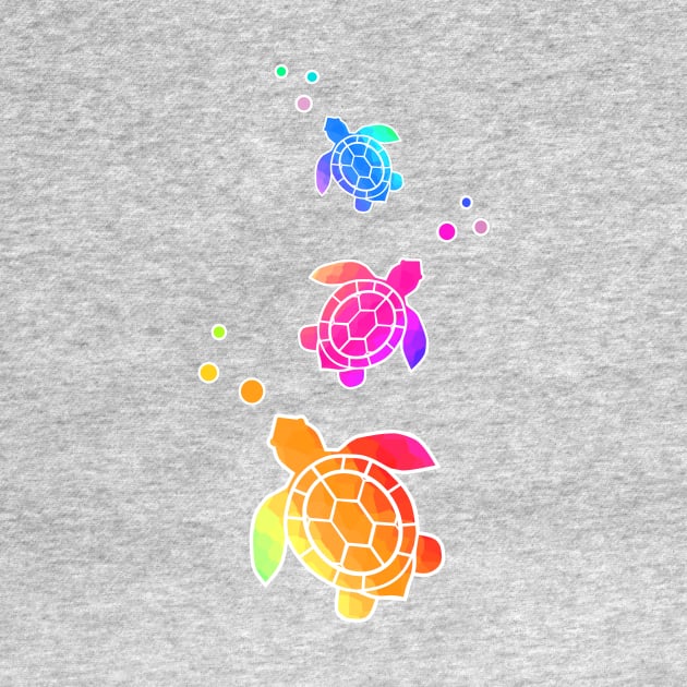 SEA Turtle Bubbles - Cute Turtle Art by SartorisArt1